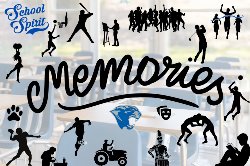 silhouette drawings of sports and other high school activities
